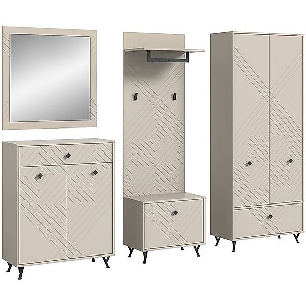 ebuy24 Kleiderschrank Notes Garderobenmöbel Set matt beige. (5-St) günstig online kaufen