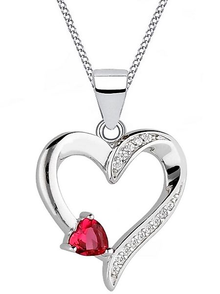Goldene Hufeisen Herzkette Herz Rubin Zirkonia Halskette Anhänger 925 Silbe günstig online kaufen