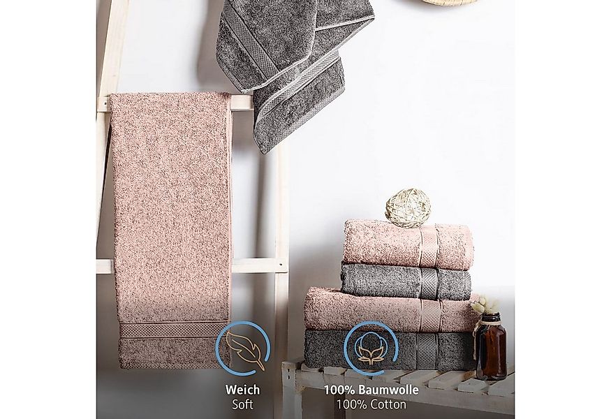 Komfortec Handtuch Set 100% Baumwolle, 470 g/m², Frottee (Set, 4-St), Handt günstig online kaufen