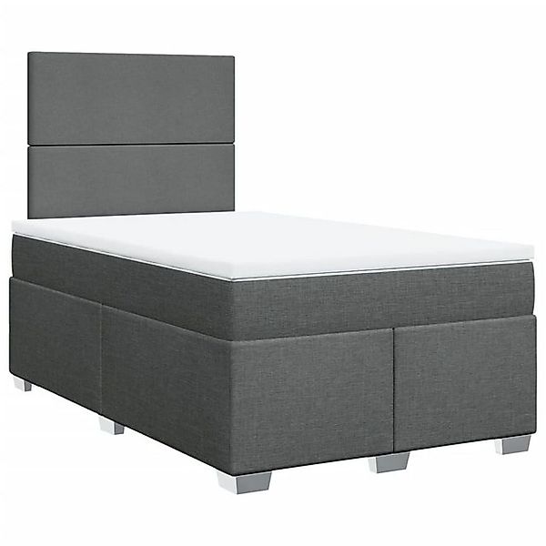 vidaXL Bett Boxspringbett mit Matratze Dunkelgrau 120x200 cm Stoff günstig online kaufen