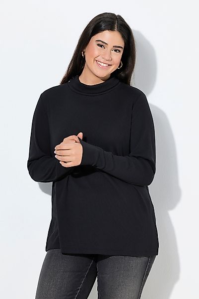 Ulla Popken T-Shirt Shirt Rippjersey Rollkragen günstig online kaufen