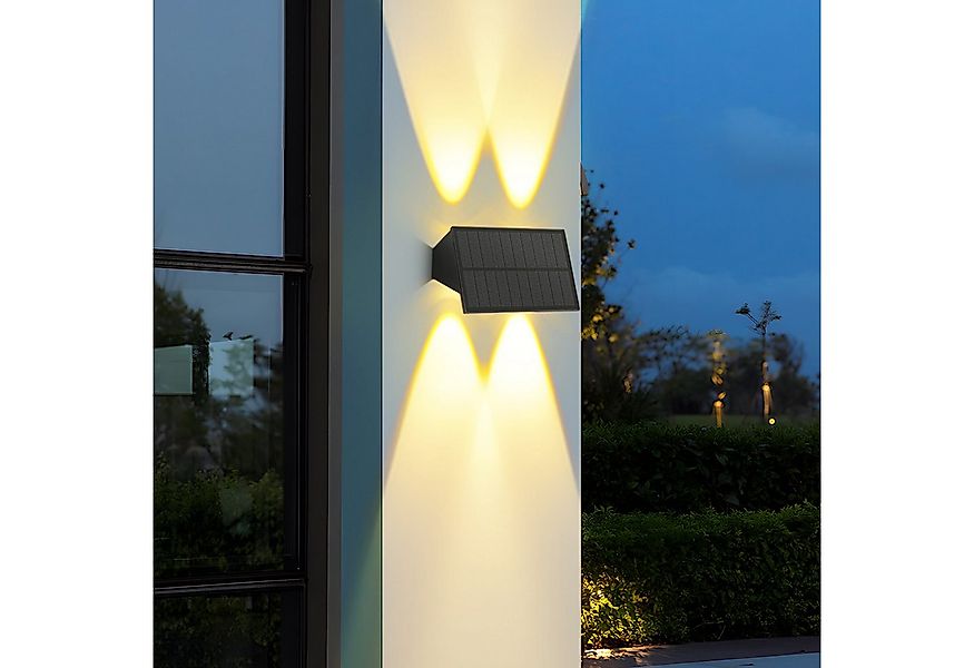 ZMH Außen-Wandleuchte 1/2/4ER Wandleuchte Solar für Außen 3000K Up and Down günstig online kaufen