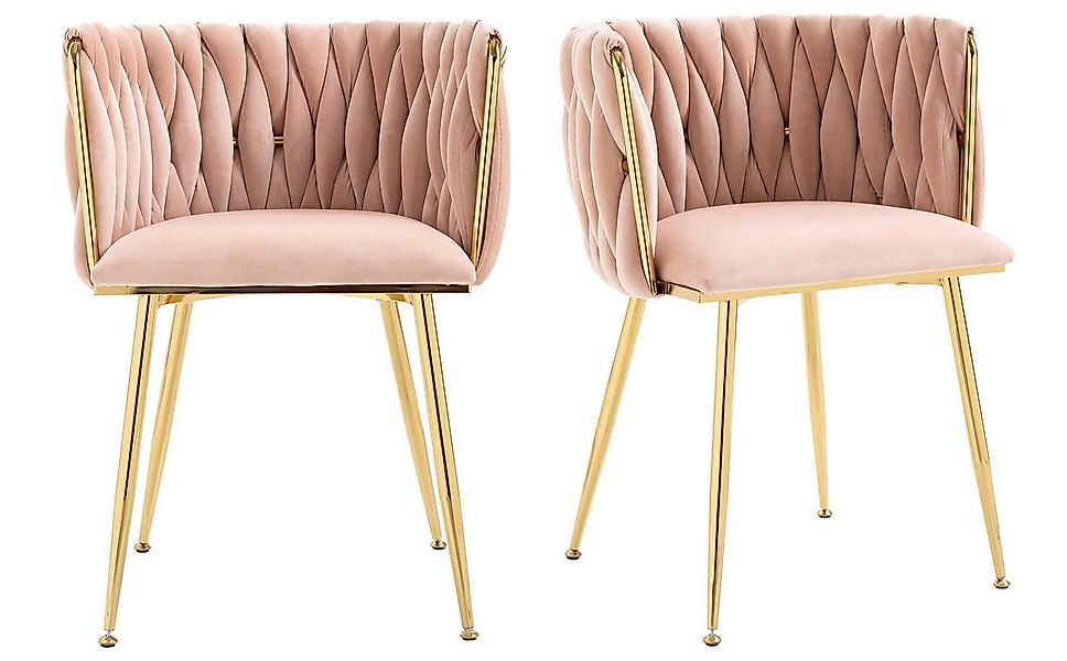 LVHOM Esszimmerstuhl Set mit runden Rückenlehne, Wohnzimmerstuhl aus Samt/L günstig online kaufen