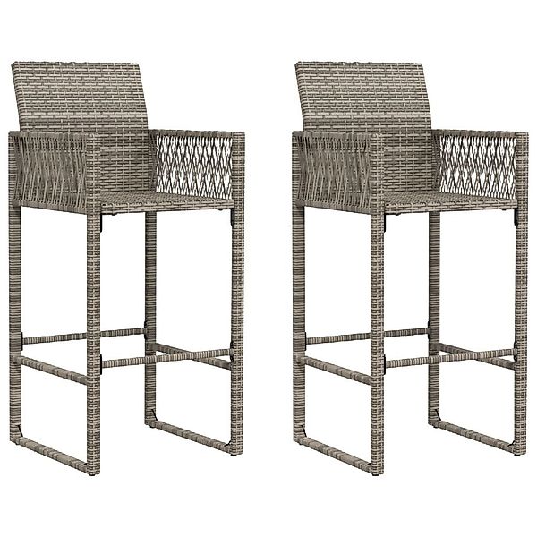 vidaXL Gartenstuhl Garten-Barhocker 2 Stk. Grau günstig online kaufen