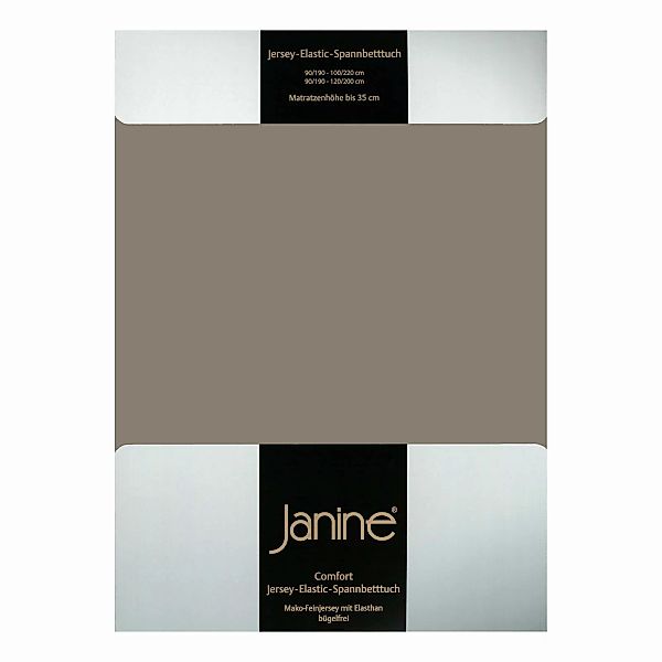 Janine Spannbetttuch Elastic-Jersey 5002 taupe Größe:  150x200 cm günstig online kaufen