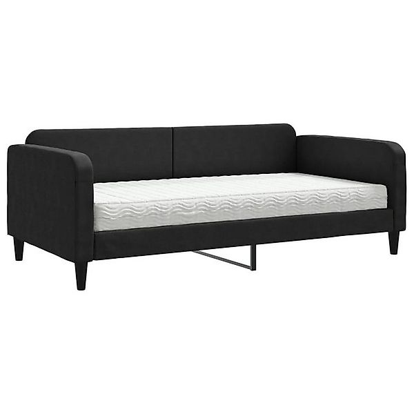 vidaXL Bett, Tagesbett mit Matratze Schwarz 100x200 cm Stoff günstig online kaufen