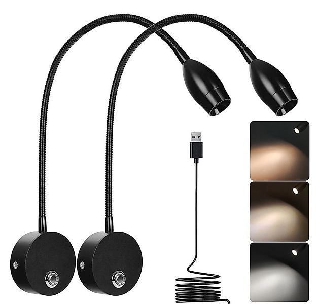Sunicol LED Leselampe Leselampe Wandmontage, LED Bettlampe mit Schalter Tou günstig online kaufen
