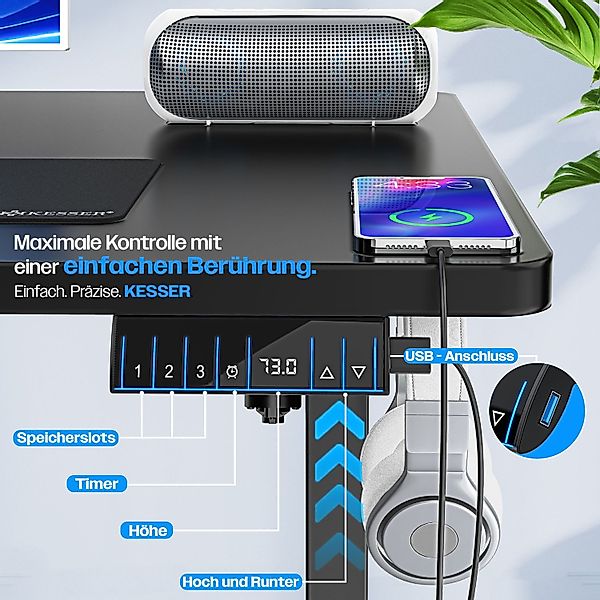 KESSER Schreibtisch, elektrischer & Höhenverstellbarer Computertisch günstig online kaufen