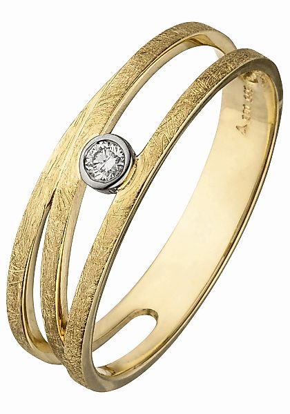 JOBO Fingerring, 585 Gold bicolor mit Diamant 0,05 ct. günstig online kaufen