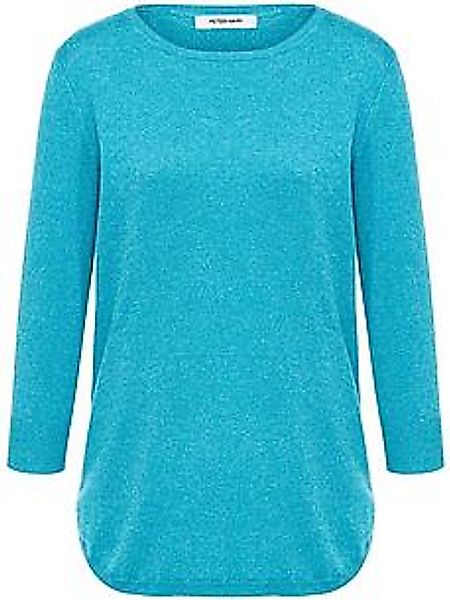 Rundhals-Pullover aus Seide und Kaschmir Peter Hahn türkis günstig online kaufen