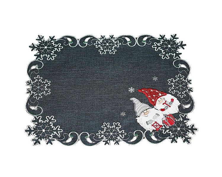 texpot Tischdecke Tischläufer Stickerei Wichtel Winter Weihnachten (1-tlg) günstig online kaufen