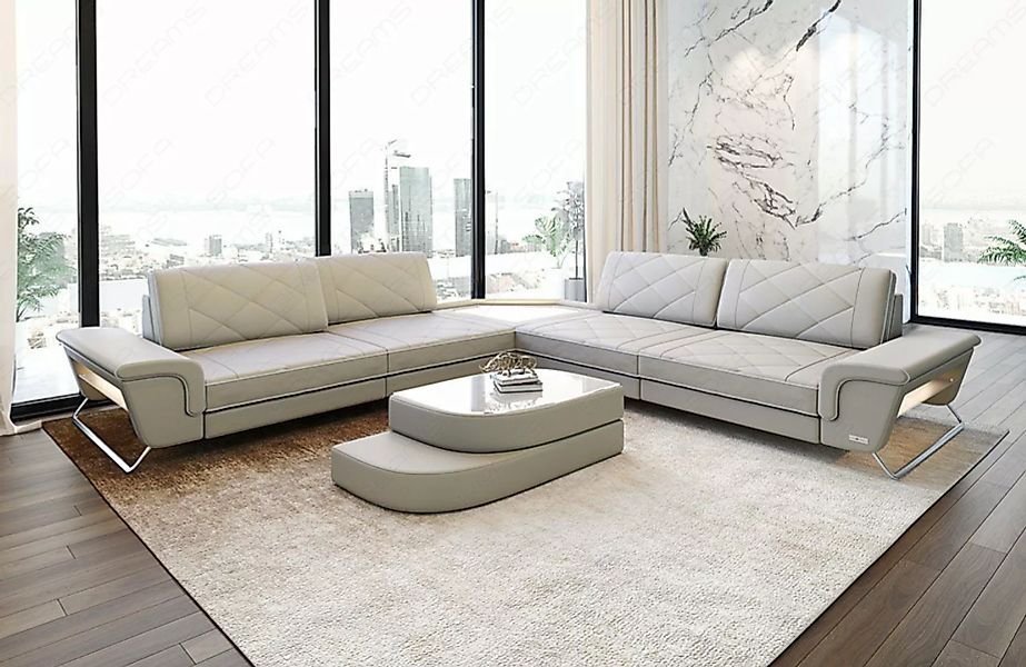 Sofa Dreams Ecksofa Design Leder Eckcouch Sepino L Form Modern Ledersofa, C günstig online kaufen
