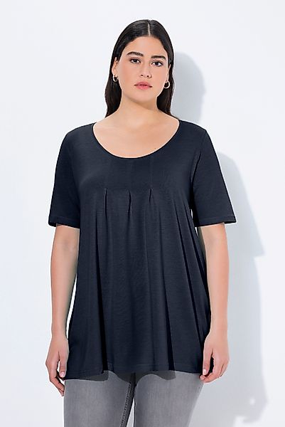 Ulla Popken T-Shirt T-Shirt Zierfalten A-Linie günstig online kaufen