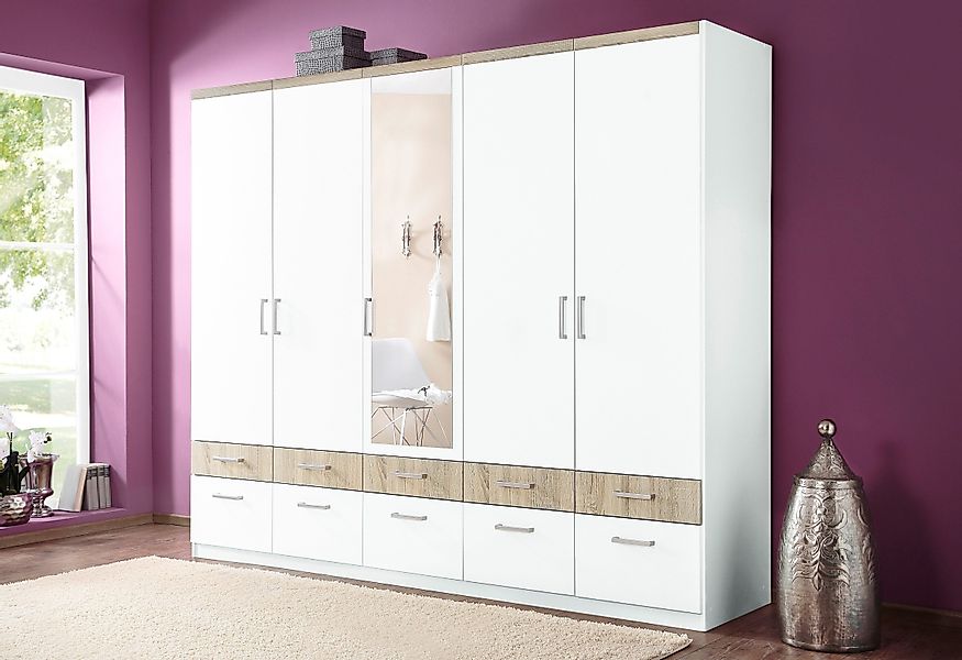 priess Kleiderschrank, 1-bis 5-türig, mit silberfarbigen Applikationen günstig online kaufen