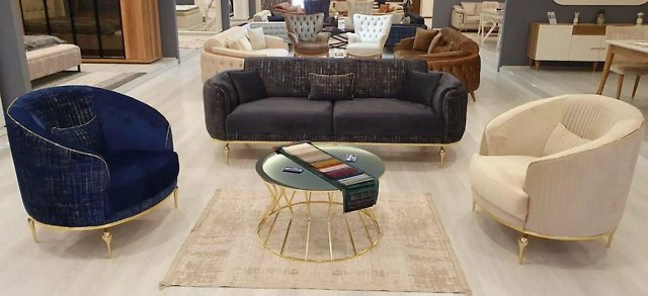 JVmoebel Sofa Gruppe Set Sofagarnitur 3 1 1 Sitzer 3tlg. Möbel Sofas Sessel günstig online kaufen