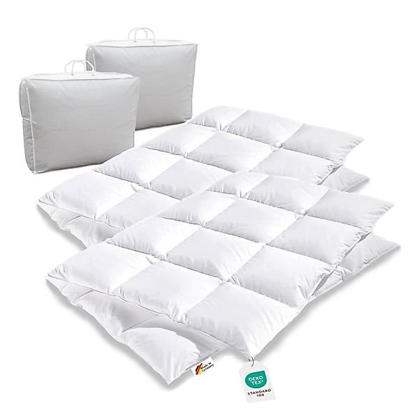 2 x warme 100% sibirische Winter Daunen Bettdecke Winter 135x200 1100g günstig online kaufen