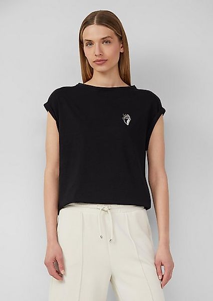 s.Oliver Shirttop Relaxed-Fit-Shirt mit Print und überschnittenen Schultern günstig online kaufen
