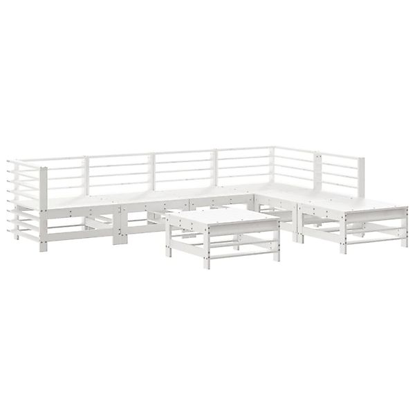 vidaXL 7-Tlg Garten-Lounge-Set Weiß Massivholz Kiefer 3186439 günstig online kaufen