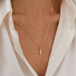 GOLDEN Kreuzkette Kleine Kreuz Halskette, 14K günstig online kaufen