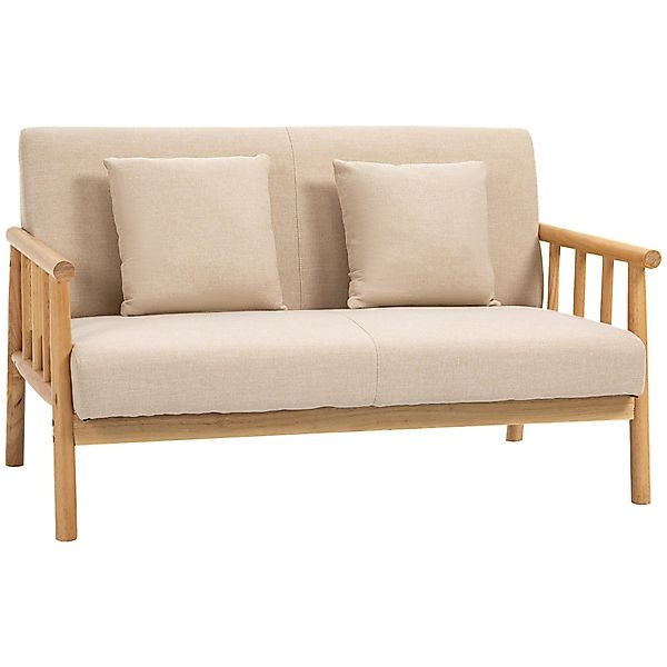 HOMCOM 2-Sitzer Couch mit 2 Lendenkissen, günstig online kaufen