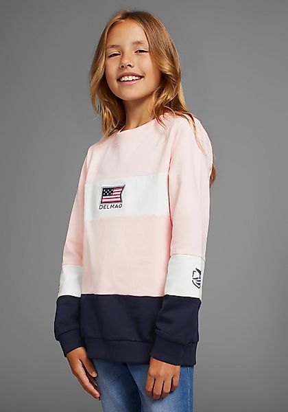 DELMAO Sweatshirt Colorblocking Sweatshirt, mit Logo-Stickerei günstig online kaufen