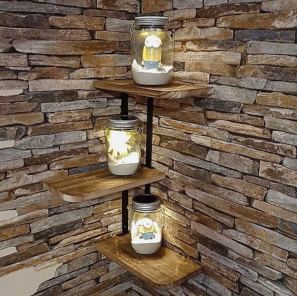 Holz Lichter Wandregal Eckregal Zickzack Holz, Platzsparendes Wandregal & S günstig online kaufen