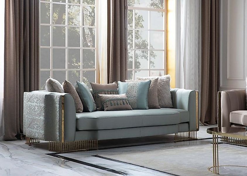 Xlmoebel Sofa Dreisitzer Türkis Sofa Möbel für elegante Villengestaltung, H günstig online kaufen