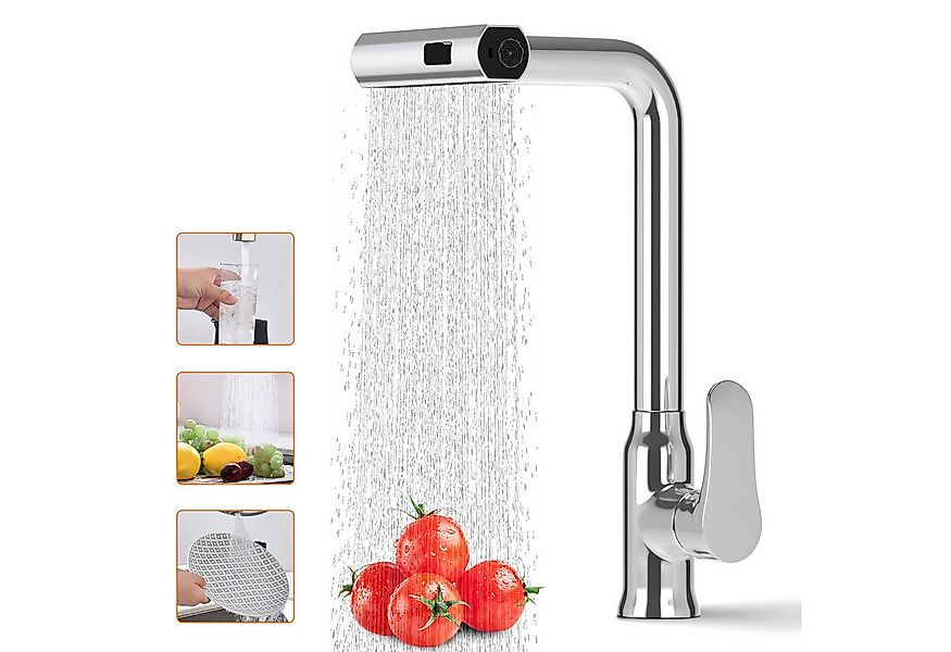 Rayofi Küchenarmatur Ausziehbar , mit Drei Strahlarten Spültischarmatur Küc günstig online kaufen