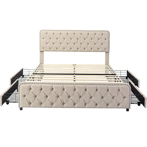 Gotagee Polsterbett Doppelbett 140x190cm Schubladen Jugendbett Bettgestell günstig online kaufen