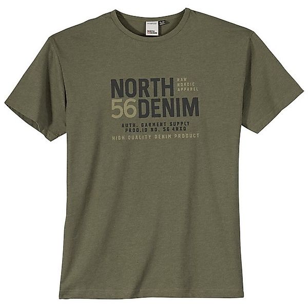 north 56 4 V-Shirt North Latitude Übergrößen T-Shirt oliv cooler Print günstig online kaufen