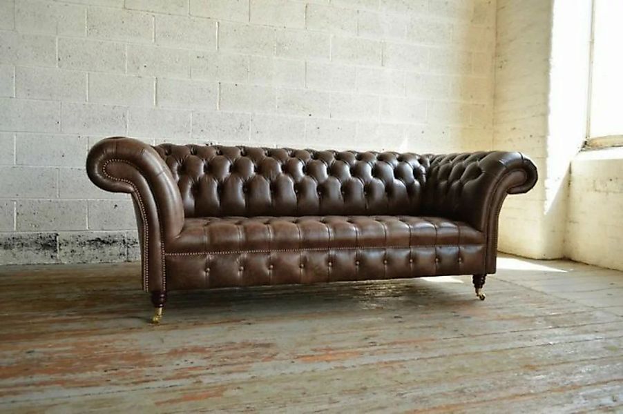 JVmoebel 3-Sitzer Chesterfield Design Polster Couch Leder Sofa Luxus 100% L günstig online kaufen