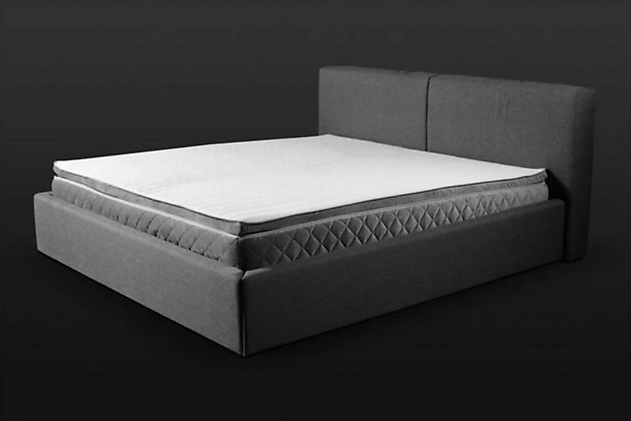 JVmoebel Bett Graues Doppelbett Polster Betten Bettkasten Design Eleganter günstig online kaufen