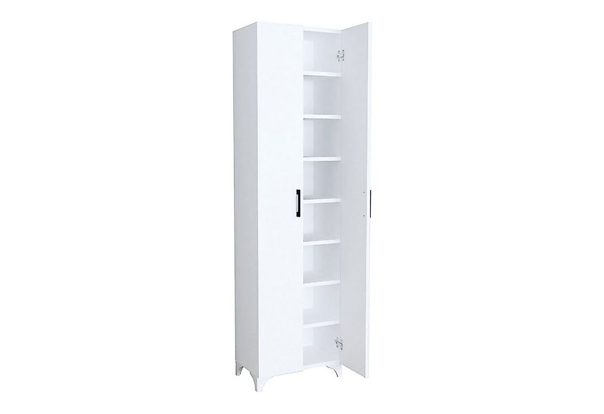 en.casa Mehrzweckschrank »Strömsund« 177,5 x 48,5 x 32 cm Weiß günstig online kaufen