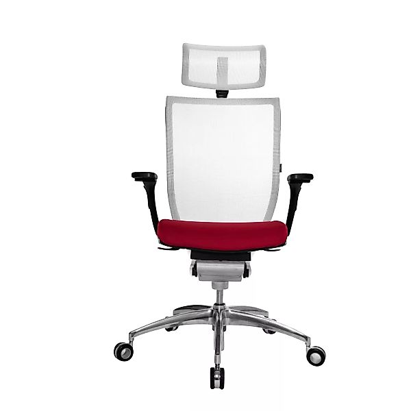 Wagner - Titan 10 Bürodrehstuhl - weiß/Sitzfläche gepolstert rot/Sternfußge günstig online kaufen