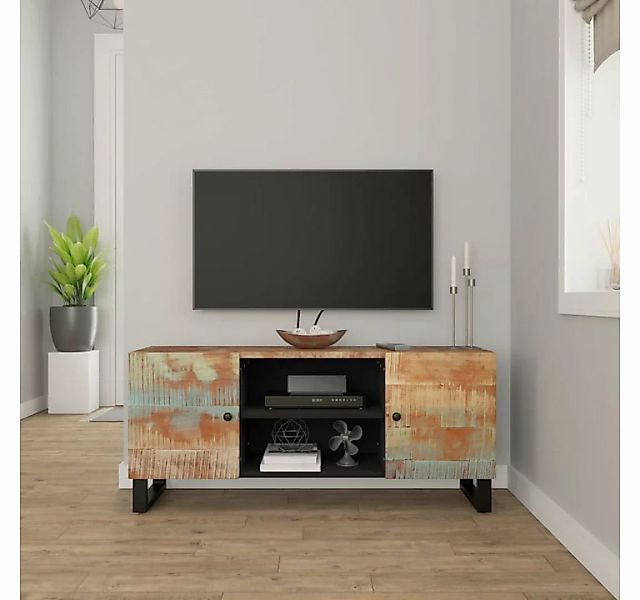 furnicato TV-Schrank 105x33x46 cm Altholz Massiv günstig online kaufen