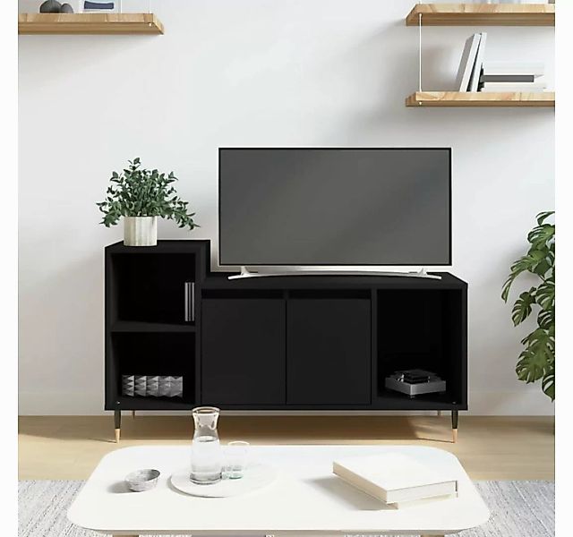 vidaXL TV-Schrank TV-Schrank Schwarz 100x35x55 cm Spanplatte TV-Lowboard Fe günstig online kaufen