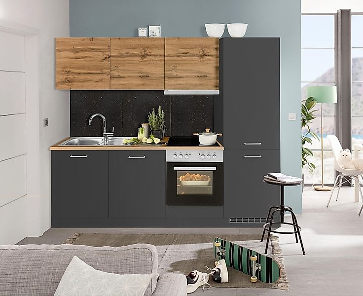 KOCHSTATION Küchenzeile »KS-Kehl« mit E-Geräten, Breite 240 cm, inkl. Kühl/ günstig online kaufen