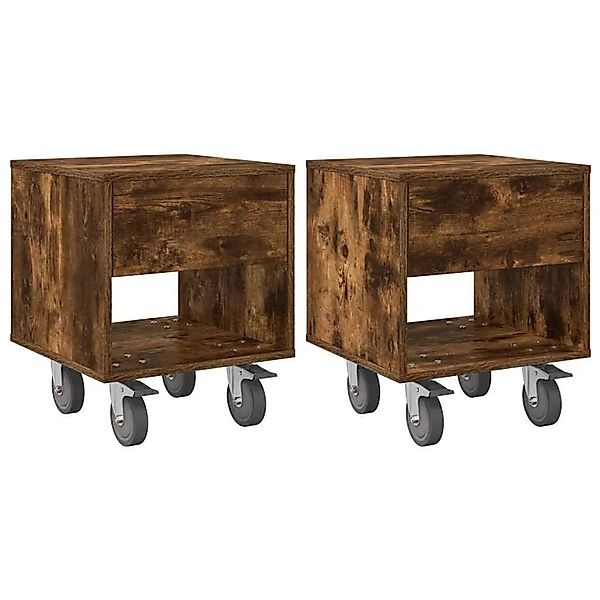 vidaXL Nachttisch 2 Stk Geräucherte Eiche 40,5 x 40 x 48 cm 891065 günstig online kaufen