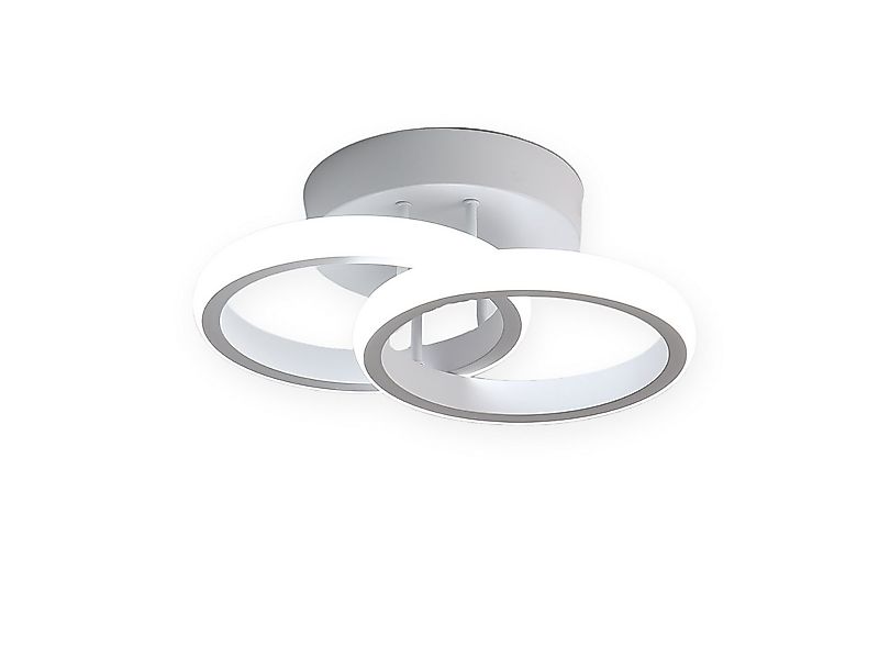 Riserva Dekolicht LED Deckenleuchte Modern 22W Weiß Ø17cm Doppelkreis, Auge günstig online kaufen
