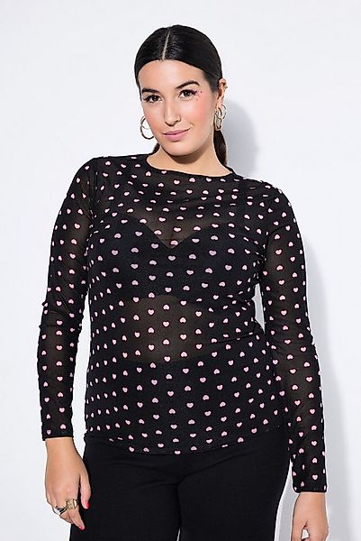 Studio Untold Longsleeve Shirt Slim Shape Mesh Langarm Herzen günstig online kaufen