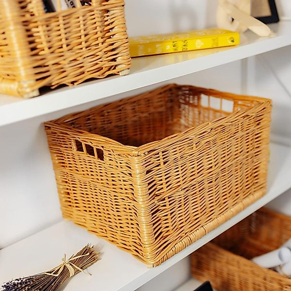 Creative Home Holzkiste Weidenkorb Aufbewahrungskorb, Handgeflochten, günstig online kaufen