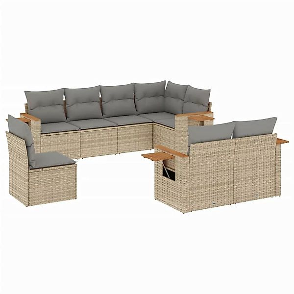 vidaXL 8-tlg Garten-Sofagarnitur mit Kissen Beige Poly Rattan Modell 251 günstig online kaufen