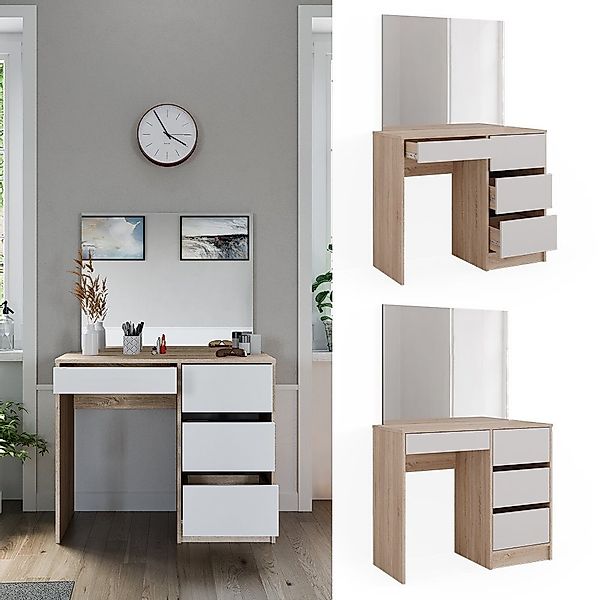 Vicco Schminktisch Sherry, Sonoma/Weiß, 90 cm günstig online kaufen