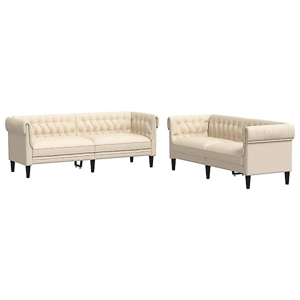 vidaXL 2-Tlg Sofagarnitur Creme Stoff 3209207 günstig online kaufen