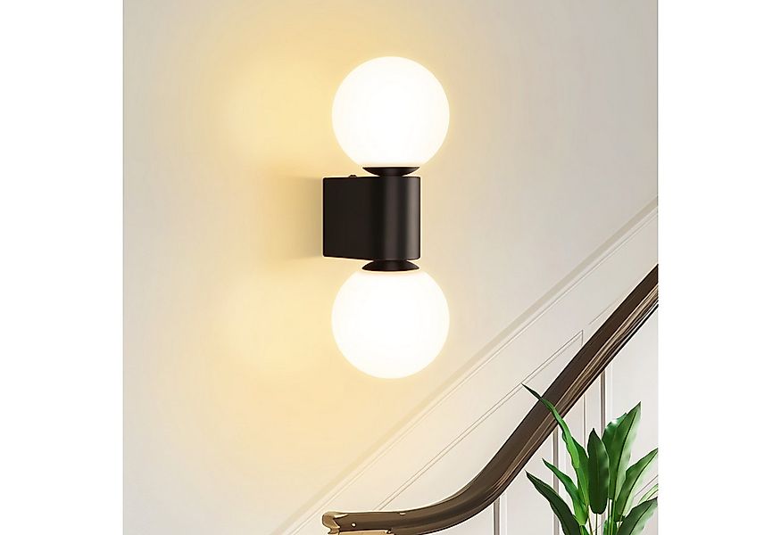 ZMH Wandleuchte Innen Flurlampe Schwarz-Weiß G9 Wandbeleuchtung Glaskugel W günstig online kaufen