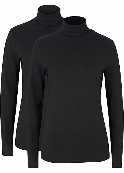 Langarmshirt mit Rollkragen (2er Pack) günstig online kaufen