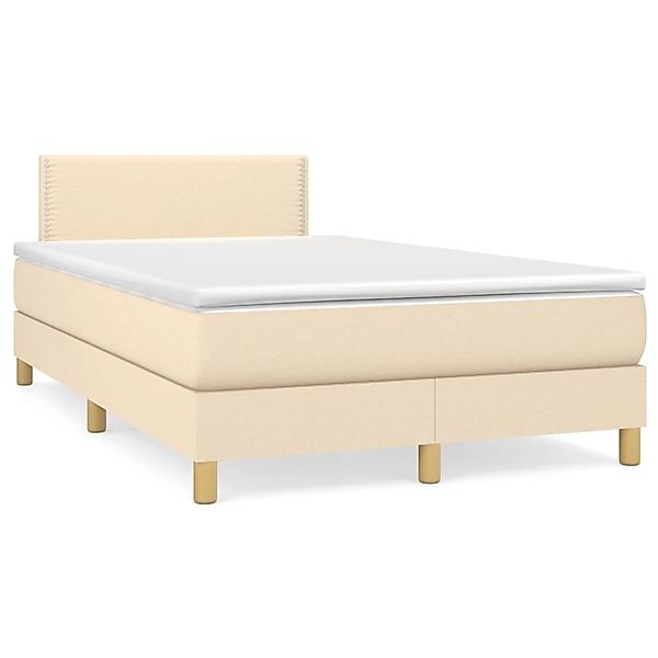 vidaXL Boxspringbett mit Matratze Creme 120x200 cm Stoff1373177 günstig online kaufen