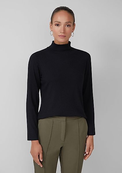 s.Oliver Langarmshirt T-Shirt Gerippter Rollkragenpullover im günstig online kaufen