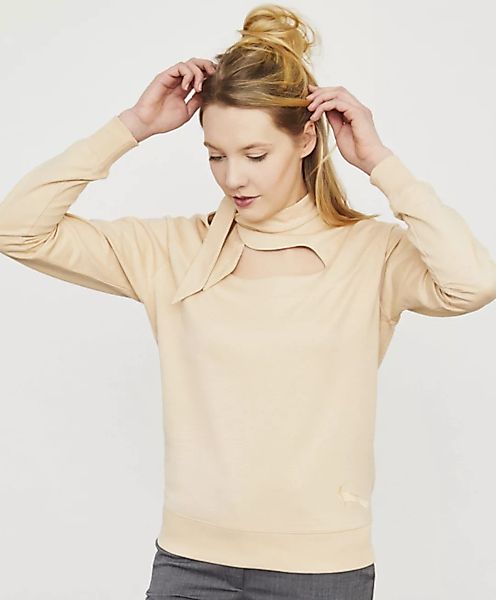 Sweatshirt In Ökologischer Baumwolle Mit Tropfenförmigem Ausschnitt günstig online kaufen