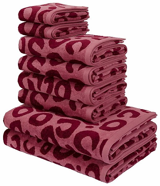 my home Handtuch Set "Anna Leopardmuster, 8-tlg Handtuch-Set, 100% Baumwoll günstig online kaufen
